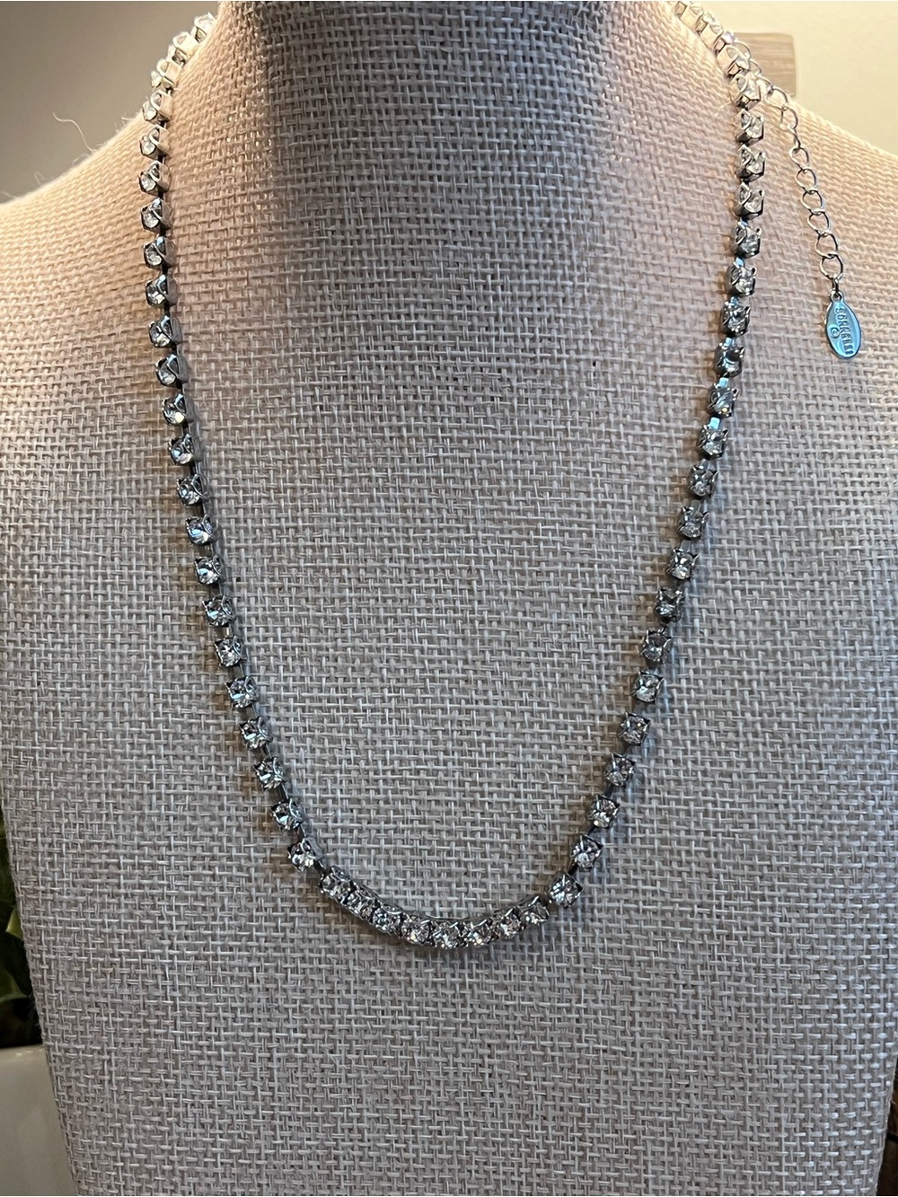 Sorrelli Silver Crystal Tennis Necklace